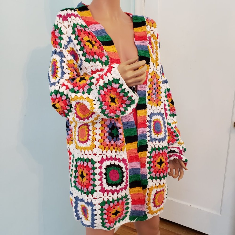 NWOT Farm Rio Handmade cotton Rainbow Kimono. - Picture 10 of 13